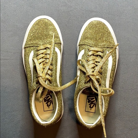 gold glitter old skool vans